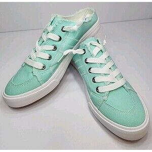 OBTAOM Women's Canvas Mint Green Mules w/ Memory Foam Size 8